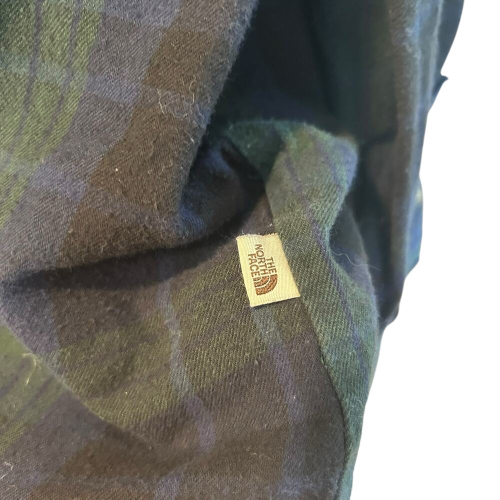 The North Face Button Down Shirt Large Blue Green Plaid Outdoor Hiking Casual - Picture 8 of 16